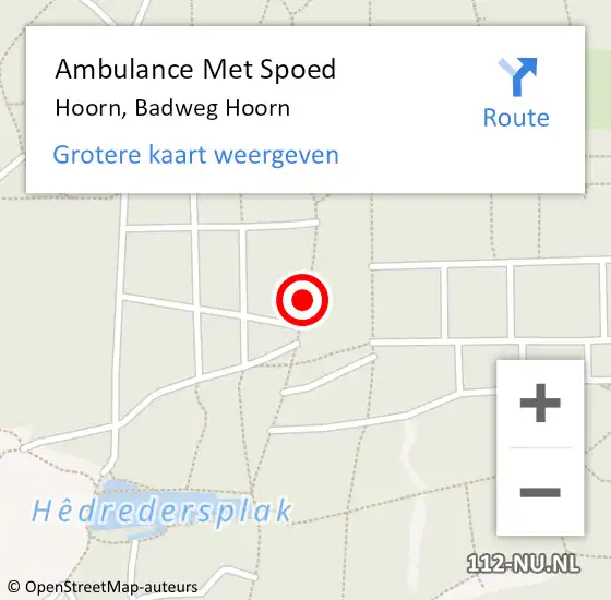 Locatie op kaart van de 112 melding: Ambulance Met Spoed Naar Hoorn, Badweg Hoorn op 28 februari 2014 06:22