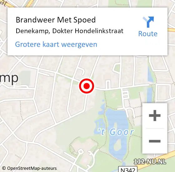 Locatie op kaart van de 112 melding: Brandweer Met Spoed Naar Denekamp, Dokter Hondelinkstraat op 18 juni 2018 17:27