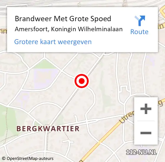 Locatie op kaart van de 112 melding: Brandweer Met Grote Spoed Naar Amersfoort, Koningin Wilhelminalaan op 18 juni 2018 19:19