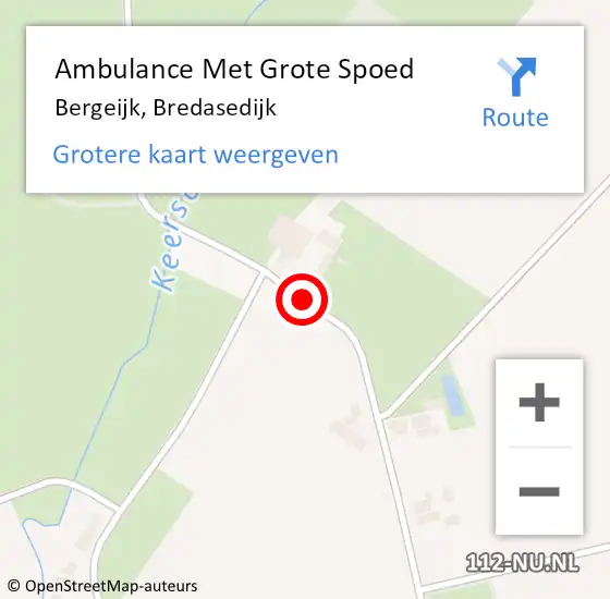 Locatie op kaart van de 112 melding: Ambulance Met Grote Spoed Naar Bergeijk, Bredasedijk op 18 juni 2018 19:33