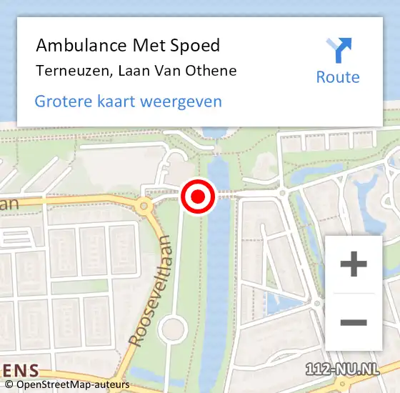 Locatie op kaart van de 112 melding: Ambulance Met Spoed Naar Terneuzen, Laan Van Othene op 18 juni 2018 20:15