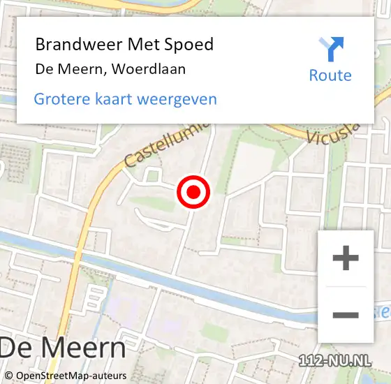 Locatie op kaart van de 112 melding: Brandweer Met Spoed Naar De Meern, Woerdlaan op 18 juni 2018 20:30