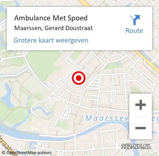 Locatie op kaart van de 112 melding: Ambulance Met Spoed Naar Maarssen, Gerard Doustraat op 18 juni 2018 22:35