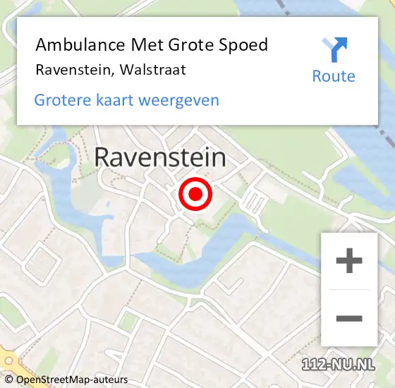 Locatie op kaart van de 112 melding: Ambulance Met Grote Spoed Naar Ravenstein, Walstraat op 18 juni 2018 22:36