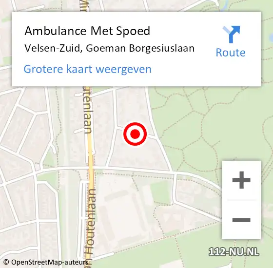 Locatie op kaart van de 112 melding: Ambulance Met Spoed Naar Velsen-Zuid, Goeman Borgesiuslaan op 18 juni 2018 23:07