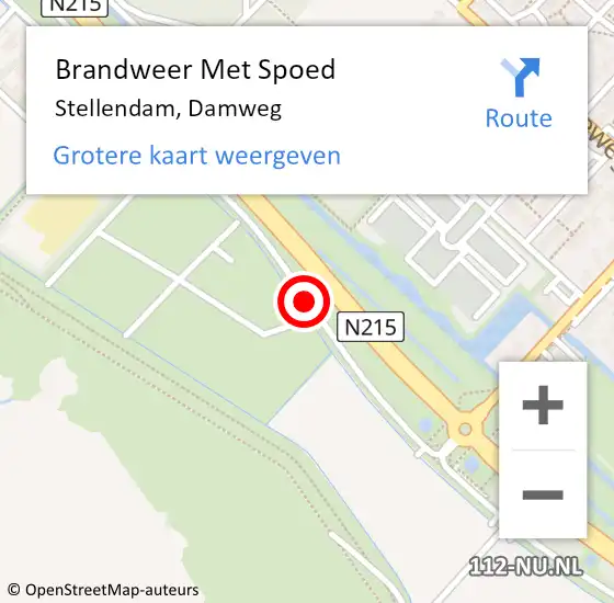 Locatie op kaart van de 112 melding: Brandweer Met Spoed Naar Stellendam, Damweg op 19 juni 2018 00:42