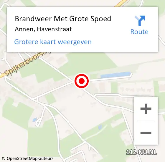 Locatie op kaart van de 112 melding: Brandweer Met Grote Spoed Naar Annen, Havenstraat op 19 juni 2018 04:27