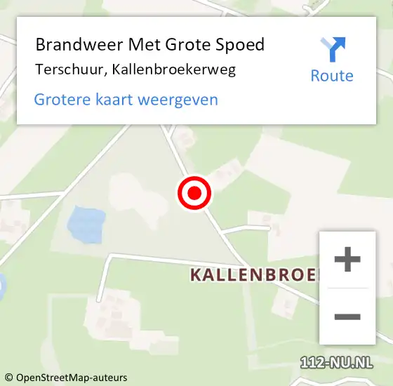 Locatie op kaart van de 112 melding: Brandweer Met Grote Spoed Naar Terschuur, Kallenbroekerweg op 19 juni 2018 06:07