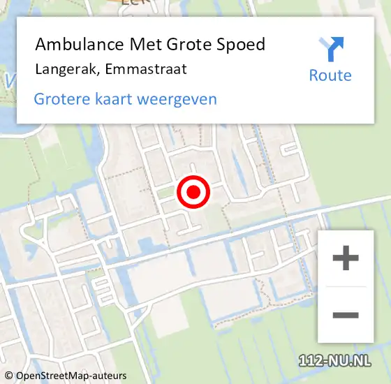 Locatie op kaart van de 112 melding: Ambulance Met Grote Spoed Naar Langerak, Emmastraat op 19 juni 2018 06:42