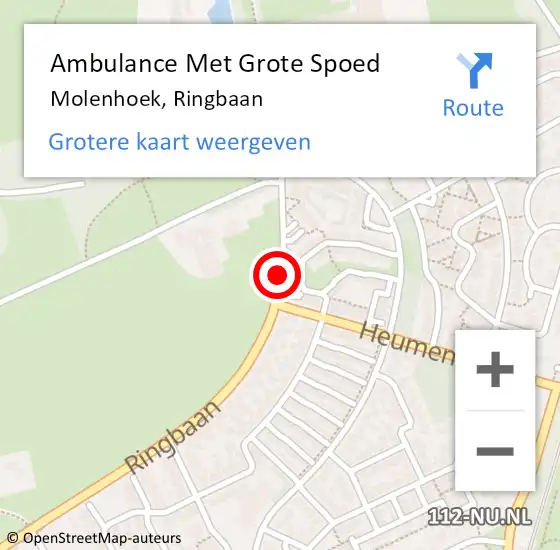 Locatie op kaart van de 112 melding: Ambulance Met Grote Spoed Naar Molenhoek, Ringbaan op 19 juni 2018 07:42