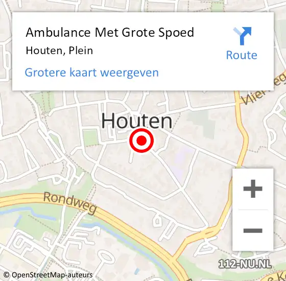Locatie op kaart van de 112 melding: Ambulance Met Grote Spoed Naar Houten, Plein op 19 juni 2018 08:38
