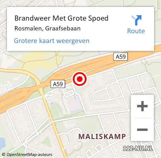 Locatie op kaart van de 112 melding: Brandweer Met Grote Spoed Naar Rosmalen, Graafsebaan op 19 juni 2018 08:52