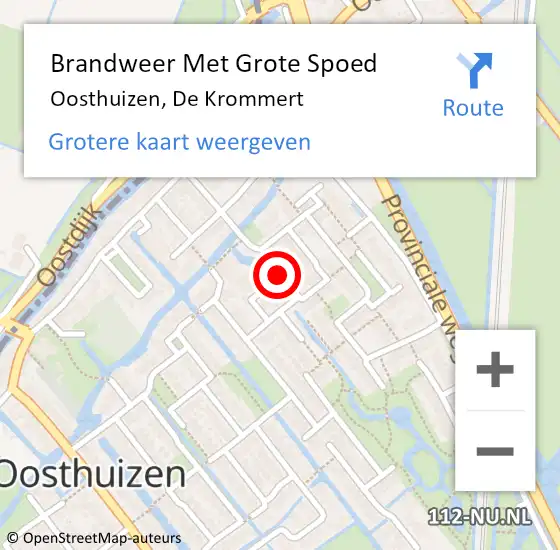 Locatie op kaart van de 112 melding: Brandweer Met Grote Spoed Naar Oosthuizen, De Krommert op 19 juni 2018 10:08