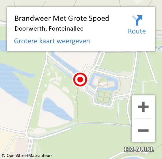 Locatie op kaart van de 112 melding: Brandweer Met Grote Spoed Naar Doorwerth, Fonteinallee op 19 juni 2018 10:31