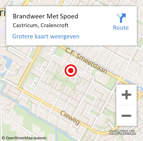 Locatie op kaart van de 112 melding: Brandweer Met Spoed Naar Castricum, Cralencroft op 19 juni 2018 12:06