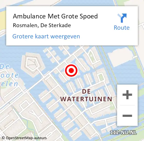 Locatie op kaart van de 112 melding: Ambulance Met Grote Spoed Naar Rosmalen, De Sterkade op 19 juni 2018 12:34
