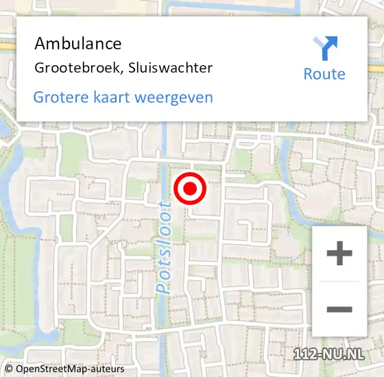 Locatie op kaart van de 112 melding: Ambulance Grootebroek, Sluiswachter op 19 juni 2018 13:43