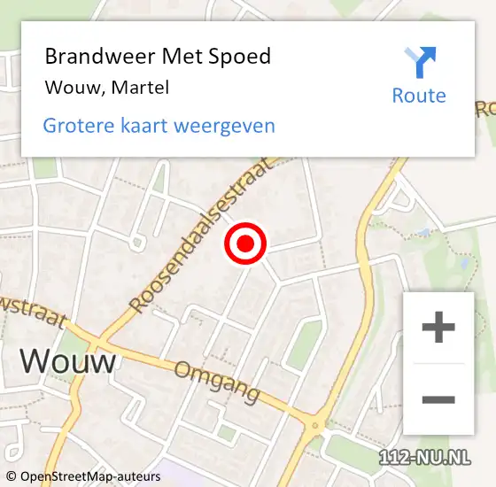 Locatie op kaart van de 112 melding: Brandweer Met Spoed Naar Wouw, Martel op 19 juni 2018 14:16