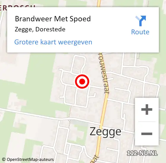 Locatie op kaart van de 112 melding: Brandweer Met Spoed Naar Zegge, Dorestede op 19 juni 2018 14:16