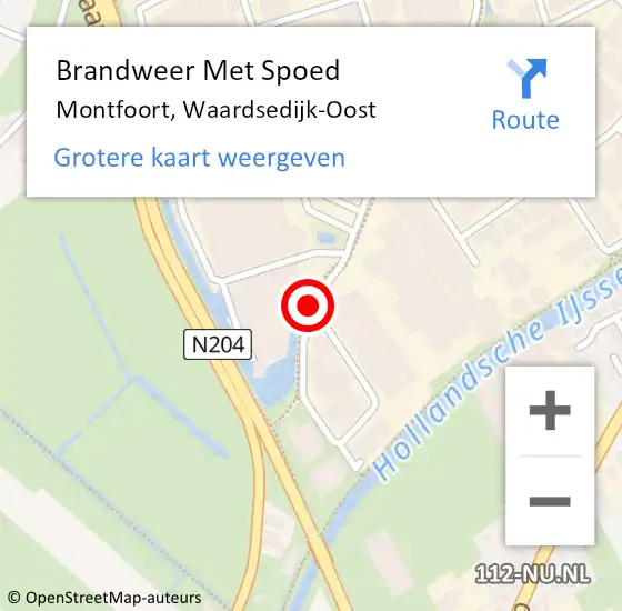 Locatie op kaart van de 112 melding: Brandweer Met Spoed Naar Montfoort, Waardsedijk-Oost op 19 juni 2018 14:51