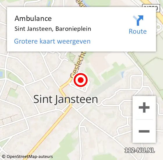 Locatie op kaart van de 112 melding: Ambulance Sint Jansteen, Baronieplein op 19 juni 2018 15:37