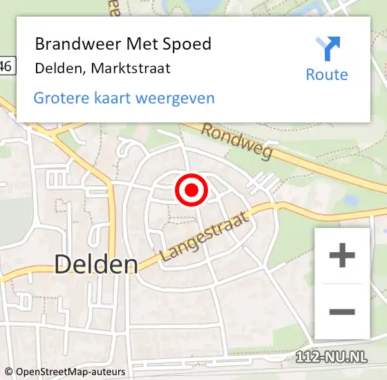 Locatie op kaart van de 112 melding: Brandweer Met Spoed Naar Delden, Marktstraat op 19 juni 2018 16:26