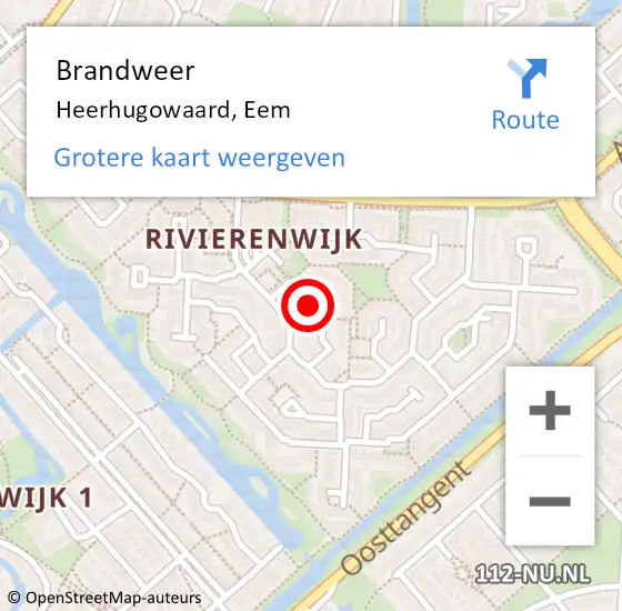 Locatie op kaart van de 112 melding: Brandweer Heerhugowaard, Eem op 19 juni 2018 16:42