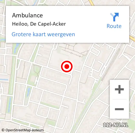 Locatie op kaart van de 112 melding: Ambulance Heiloo, De Capel-Acker op 19 juni 2018 18:46