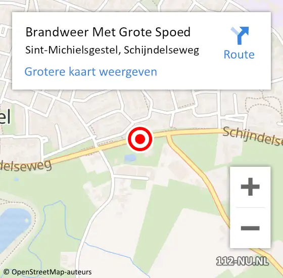 Locatie op kaart van de 112 melding: Brandweer Met Grote Spoed Naar Sint-Michielsgestel, Schijndelseweg op 19 juni 2018 18:51