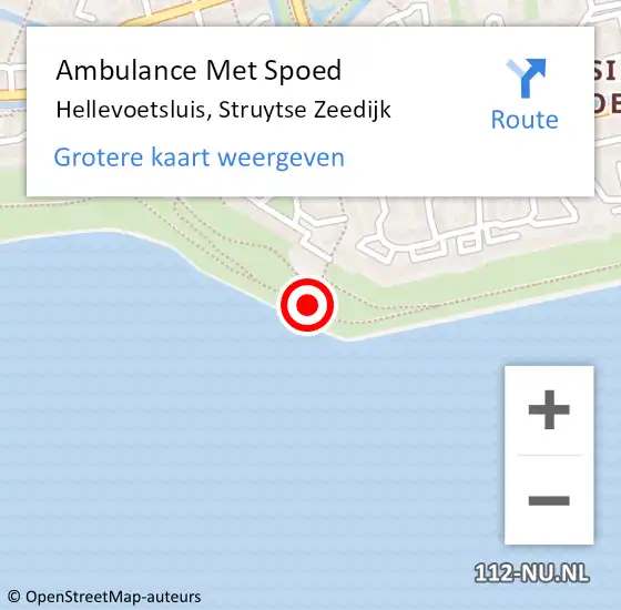 Locatie op kaart van de 112 melding: Ambulance Met Spoed Naar Hellevoetsluis, Struytse Zeedijk op 19 juni 2018 19:32