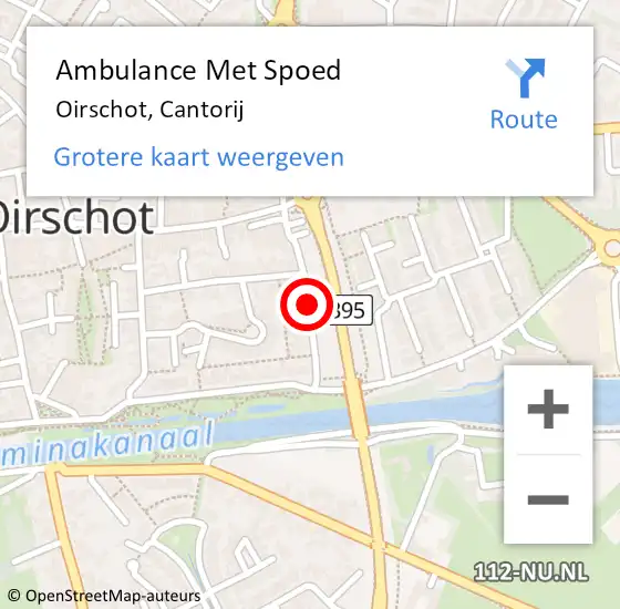 Locatie op kaart van de 112 melding: Ambulance Met Spoed Naar Oirschot, Cantorij op 19 juni 2018 20:19