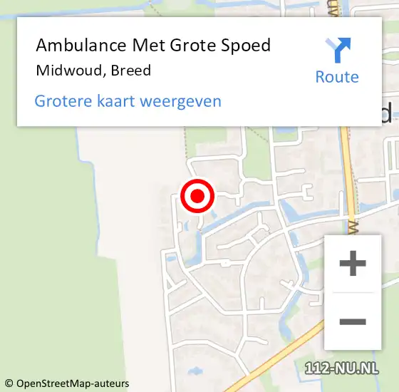 Locatie op kaart van de 112 melding: Ambulance Met Grote Spoed Naar Midwoud, Breed op 19 juni 2018 22:35