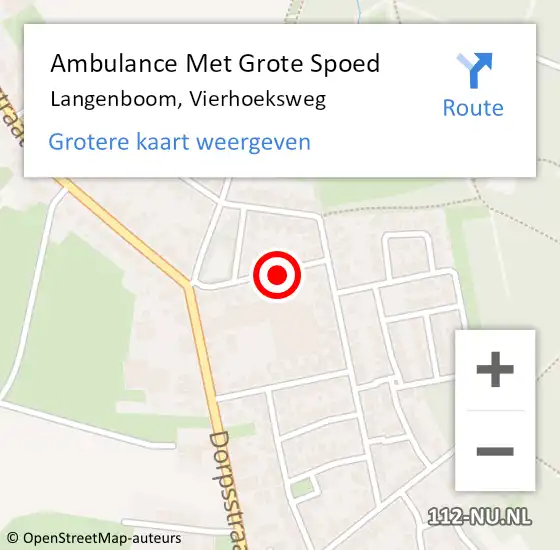 Locatie op kaart van de 112 melding: Ambulance Met Grote Spoed Naar Langenboom, Vierhoeksweg op 19 juni 2018 22:51