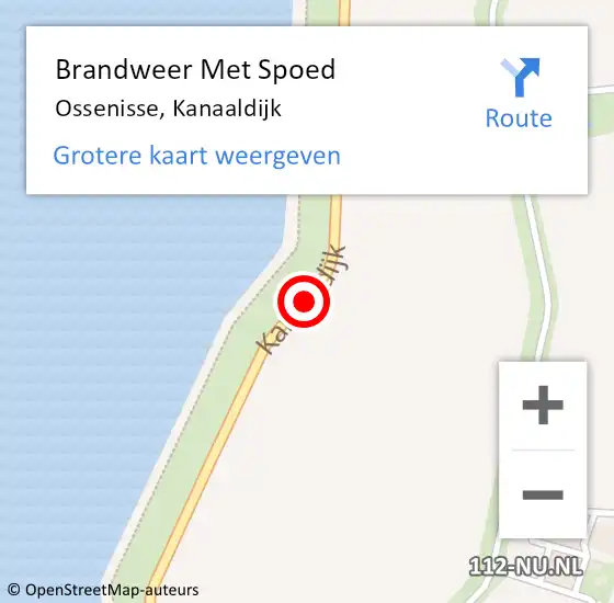 Locatie op kaart van de 112 melding: Brandweer Met Spoed Naar Ossenisse, Kanaaldijk op 20 juni 2018 00:13