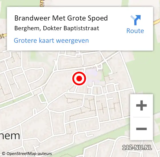 Locatie op kaart van de 112 melding: Brandweer Met Grote Spoed Naar Berghem, Dokter Baptiststraat op 20 juni 2018 00:44