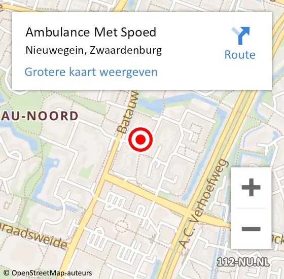 Locatie op kaart van de 112 melding: Ambulance Met Spoed Naar Nieuwegein, Zwaardenburg op 20 juni 2018 01:05