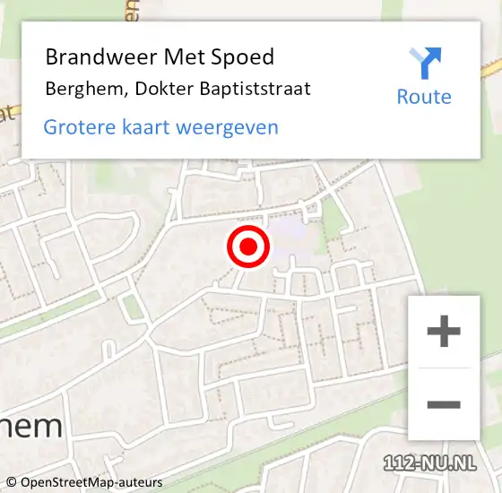 Locatie op kaart van de 112 melding: Brandweer Met Spoed Naar Berghem, Dokter Baptiststraat op 20 juni 2018 01:56