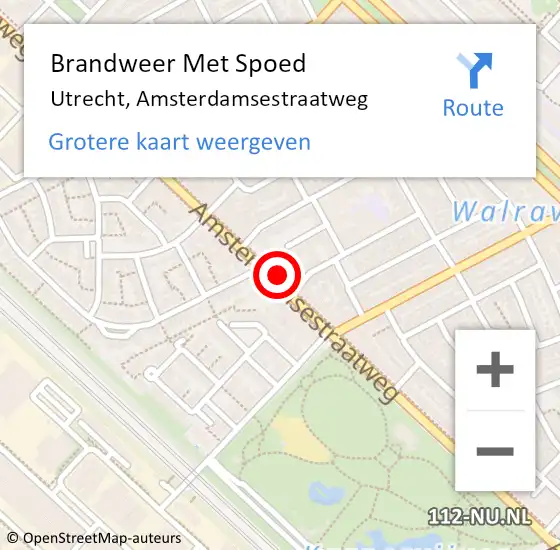 Locatie op kaart van de 112 melding: Brandweer Met Spoed Naar Utrecht, Amsterdamsestraatweg op 20 juni 2018 03:52