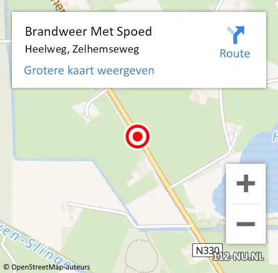 Locatie op kaart van de 112 melding: Brandweer Met Spoed Naar Heelweg, Zelhemseweg op 20 juni 2018 07:15