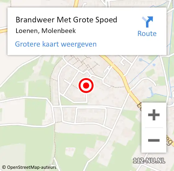 Locatie op kaart van de 112 melding: Brandweer Met Grote Spoed Naar Loenen, Molenbeek op 20 juni 2018 08:38
