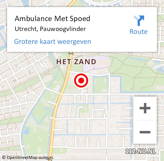 Locatie op kaart van de 112 melding: Ambulance Met Spoed Naar Utrecht, Pauwoogvlinder op 20 juni 2018 09:52