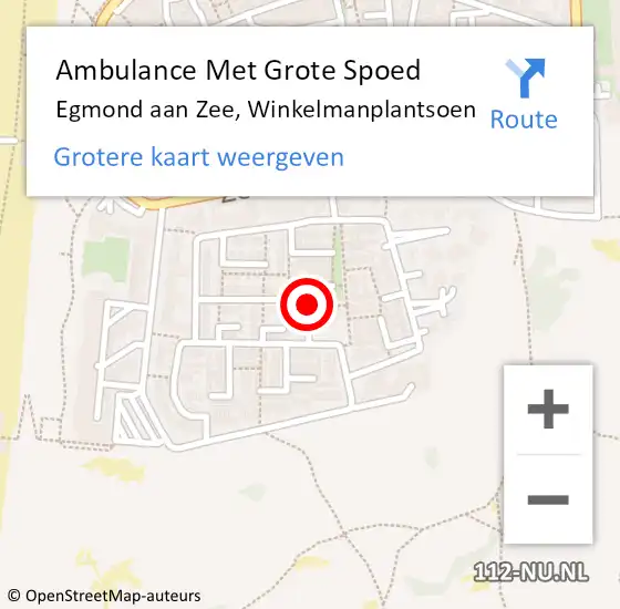 Locatie op kaart van de 112 melding: Ambulance Met Grote Spoed Naar Egmond aan Zee, Winkelmanplantsoen op 20 juni 2018 10:05