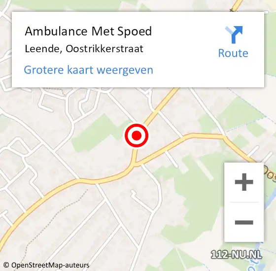 Locatie op kaart van de 112 melding: Ambulance Met Spoed Naar Leende, Oostrikkerstraat op 20 juni 2018 10:39