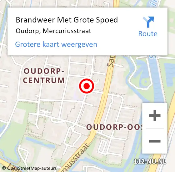 Locatie op kaart van de 112 melding: Brandweer Met Grote Spoed Naar Oudorp, Mercuriusstraat op 20 juni 2018 10:44