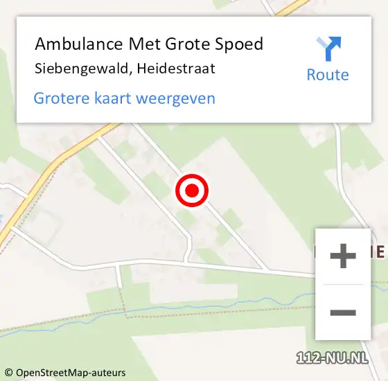 Locatie op kaart van de 112 melding: Ambulance Met Grote Spoed Naar Siebengewald, Heidestraat op 20 juni 2018 11:36