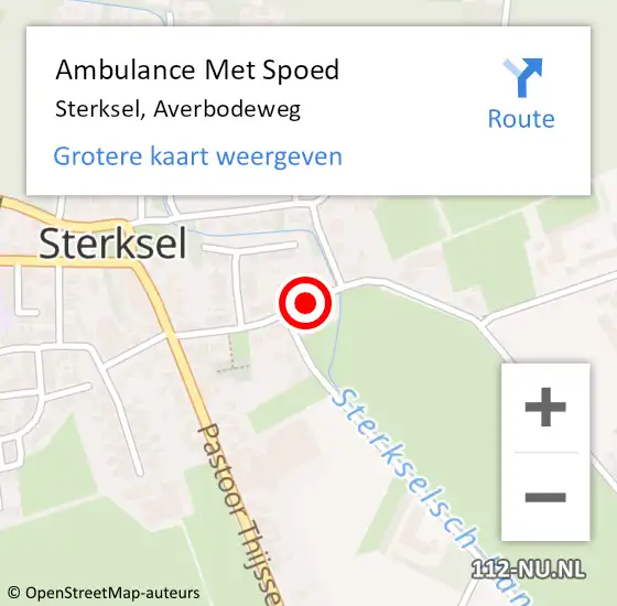 Locatie op kaart van de 112 melding: Ambulance Met Spoed Naar Sterksel, Averbodeweg op 20 juni 2018 12:28