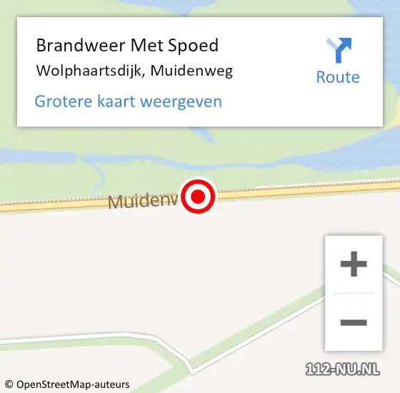 Locatie op kaart van de 112 melding: Brandweer Met Spoed Naar Wolphaartsdijk, Muidenweg op 20 juni 2018 13:02