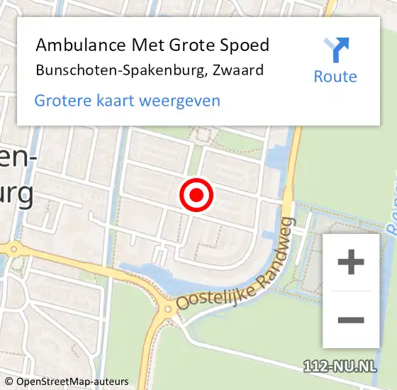 Locatie op kaart van de 112 melding: Ambulance Met Grote Spoed Naar Bunschoten-Spakenburg, Zwaard op 20 juni 2018 13:45