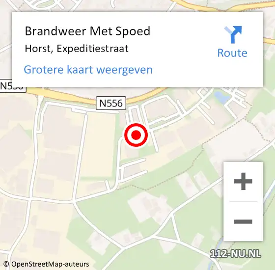 Locatie op kaart van de 112 melding: Brandweer Met Spoed Naar Horst, Expeditiestraat op 20 juni 2018 16:49