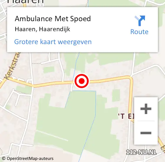 Locatie op kaart van de 112 melding: Ambulance Met Spoed Naar Haaren, Haarendijk op 20 juni 2018 16:59